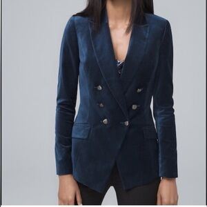 White House Black Market Navy Velvet Blazer